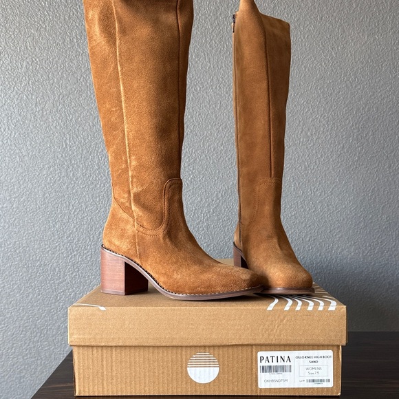Portland Leather Shoes - Portland Leather Tan Knee-High Boots